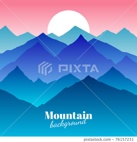 Nature abstract mountain landscape and sunset background Nature abstract mountain landscape and sunset background 76157231