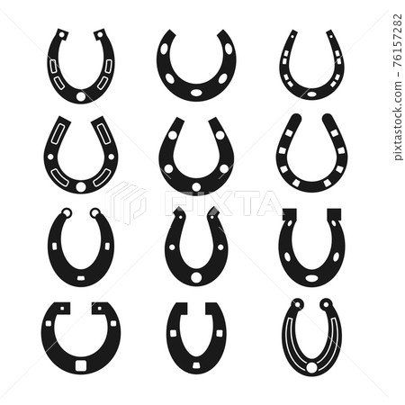 Horseshoe icons, lucky symbols set 76157282