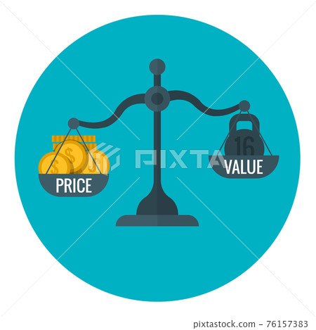 Business measurement of price and value with... - Stock Illustration ...