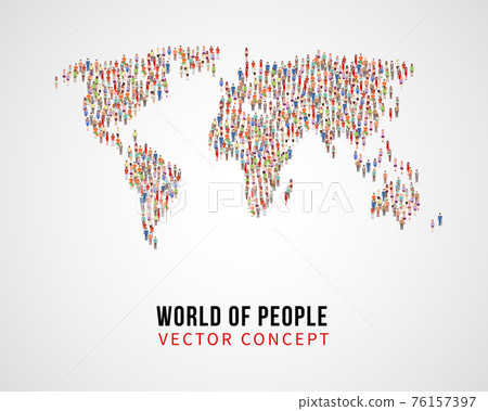 People global connection, earth population on world map concept 76157397