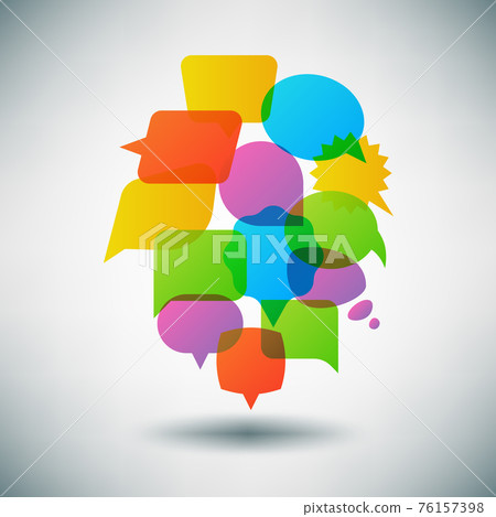 Talk speech bubble concept, infographic template Talk speech bubble concept, infographic template 76157398