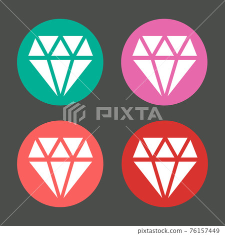 diamond in colorful circles icons set 76157449