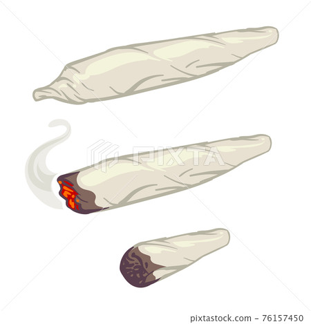 Marijuana joint, spliff, smoking drug cigarette illustration 76157450