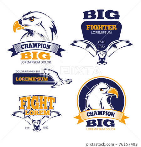 Heraldic crest military emblems with eagles 76157492