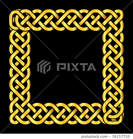 Square golden celtic knots frame 76157720