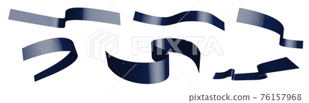 Set of holiday ribbons. flag of american state of Alaska waving in wind. Separation into lower and upper layers. Design element. Vector on white background Set of holiday ribbons. flag of american state of Alaska waving in wind. Separation into lower and upper layers. Design element. Vector on white background 76157968
