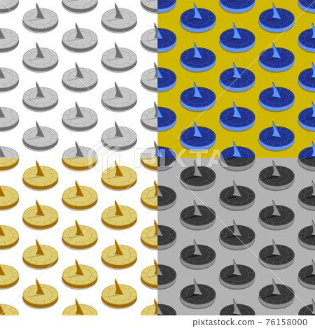 set of seamless patterns with sundial. Tool for measuring time. Ornament for decoration and printing on fabric. Design element. Vector set of seamless patterns with sundial. Tool for measuring time. Ornament for decoration and printing on fabric. Design element. Vector 76158000