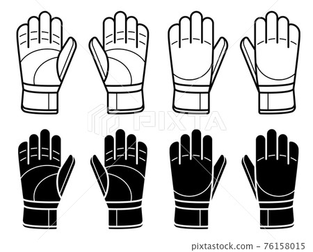 pair of goalkeeper gloves for playing classic football. Soccer goalie protective gear. Isolated vector on white background pair of goalkeeper gloves for playing classic football. Soccer goalie protective gear. Isolated vector on white background 76158015