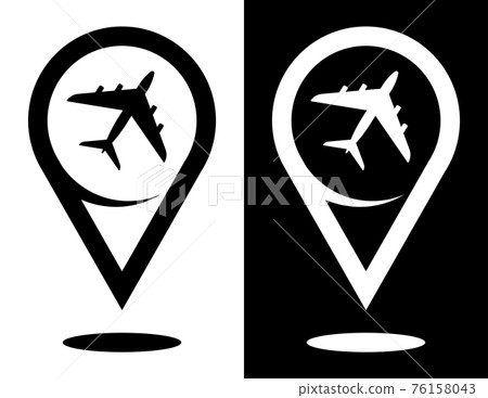 checkpoint, civil aircraft icon. Airplane symbol for website. Vector in flat style 76158043