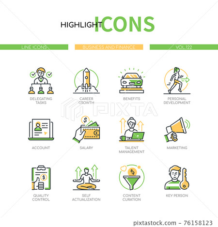 Business and finance - line design style icons set 76158123