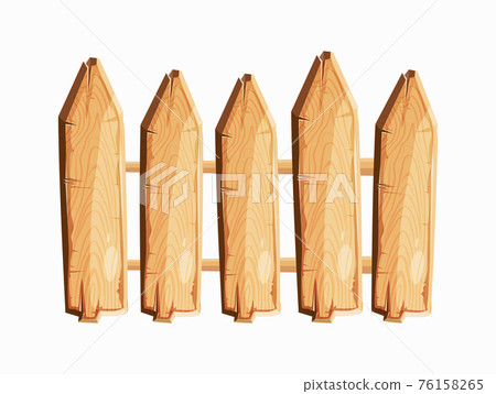 Cartoon rural wooden fence illustration 76158265