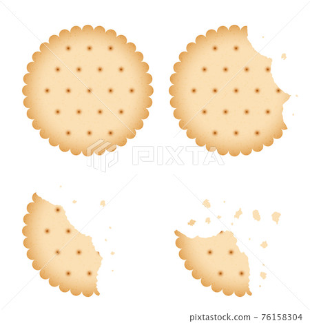 Bitten chip biscuit cookie, cracker set 76158304