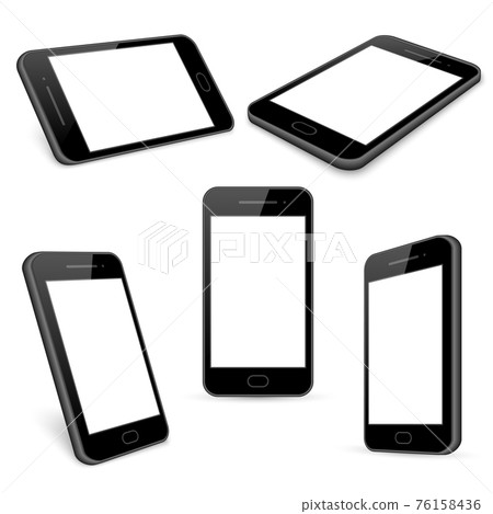 black mobile phone templates set isolated on white 76158436