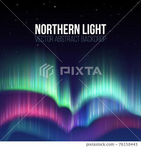 Winter sky with polar lights background 76158443