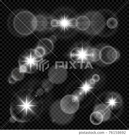 Camera lens flares star lights and glow set 76158692