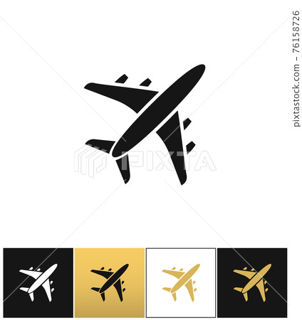 Black air plane silhouette icon Black air plane silhouette icon 76158726