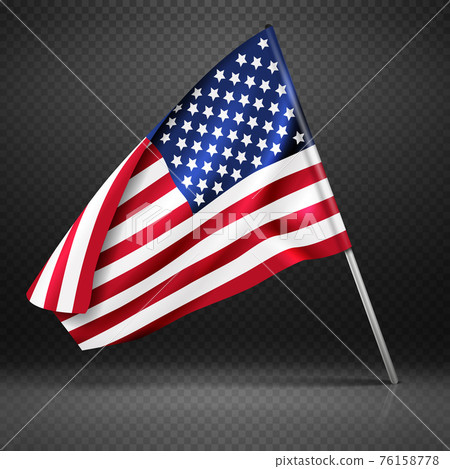 American banner wavy flying flag, USA flag isolated on background illustration 76158778