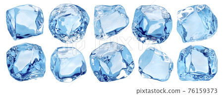 Ice cubes isolated on white background 76159373