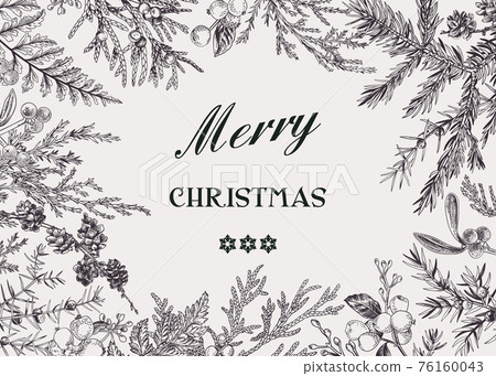 Frame with conifers. Black. Frame with conifers. Black. 76160043