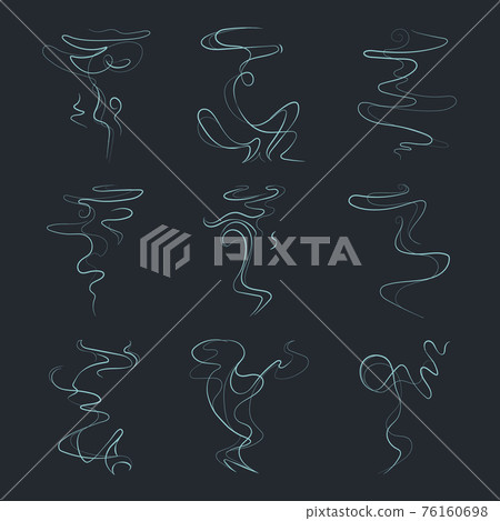 Aroma, vapor trail, steam, smell, odor icons Aroma, vapor trail, steam, smell, odor icons 76160698