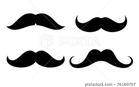 mustaches icons set in black and white 76160707