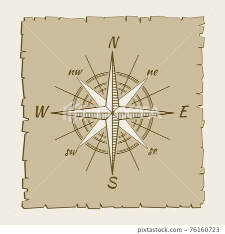 Vintage marine compass brown parchment Vintage marine compass brown parchment 76160723