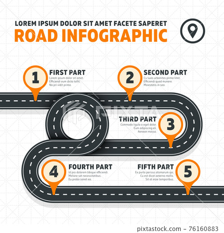 Road map, street, highway modern business infographics Road map, street, highway modern business infographics 76160883