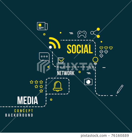 Abstract social community network, interactive media concept 76160889