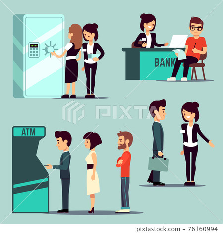 People in the bank, banking service, business concept People in the bank, banking service, business concept 76160994