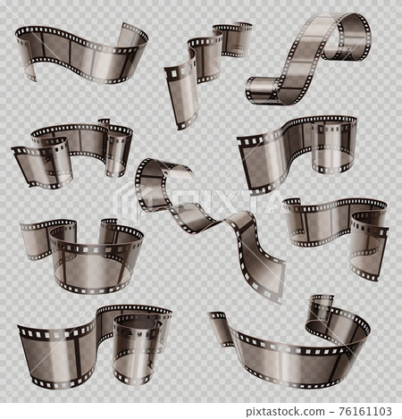 Old 3d movie film strip, foto slide isolated on background set Old 3d movie film strip, foto slide isolated on background set 76161103