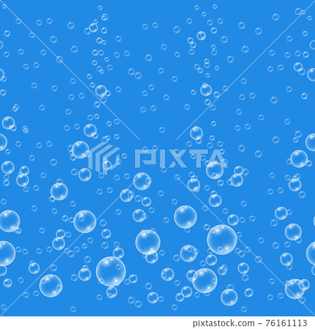 Blue realistic water bubbles seamless pattern Blue realistic water bubbles seamless pattern 76161113
