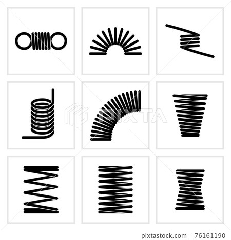 Metal spiral flexible wire elastic spring icons 76161190