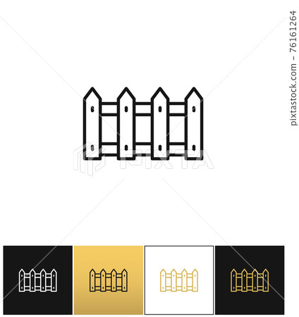 Fence or wood picket line icon 76161264