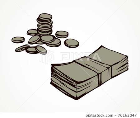 Coins sign icon. Vector drawing 76162047