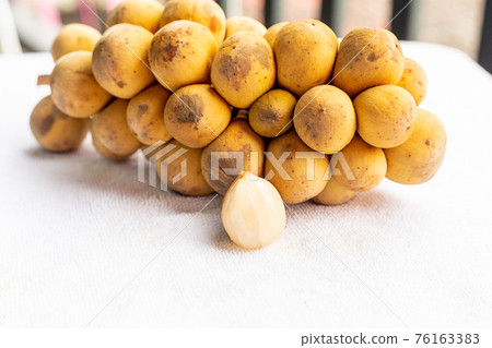 ripe fruit of thailand long kong yellow branch with white berry ripe fruit of thailand long kong yellow branch with white berry 76163383