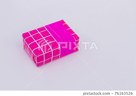 Pink gift box and copy space. Pink gift box and copy space. 76163526
