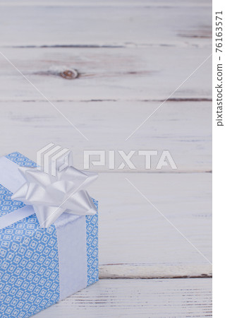 Light blue patterned gift box. Light blue patterned gift box. 76163571