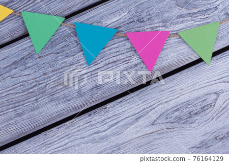 Birthday decorative flags with copy space. Birthday decorative flags with copy space. 76164129