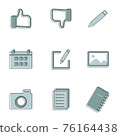 web icon set handwriting style 76164438