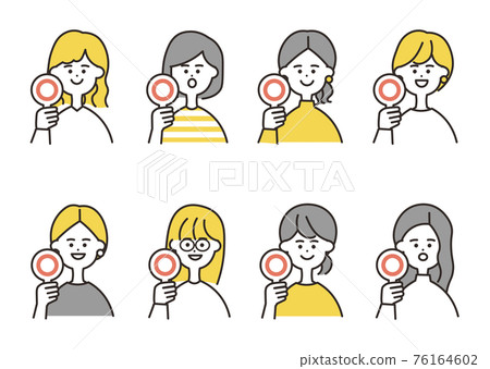 Female round bill bust up yellow color set 76164602