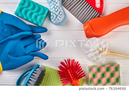 Frame from house cleaning products. 76164698