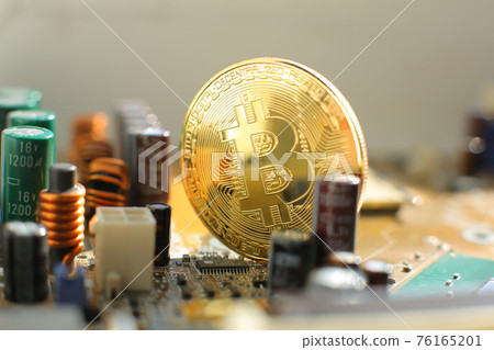 Electronic circuit blur. Blur electronic circuit close up computer 76165201