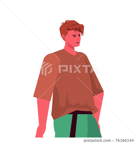 young man in casual trendy clothes male cartoon character portrait young man in casual trendy clothes male cartoon character portrait 76166144