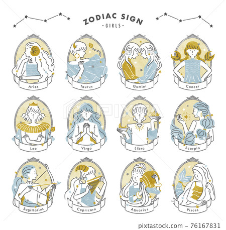 Horoscope / Simple twelve constellation girls (with frame) 76167831