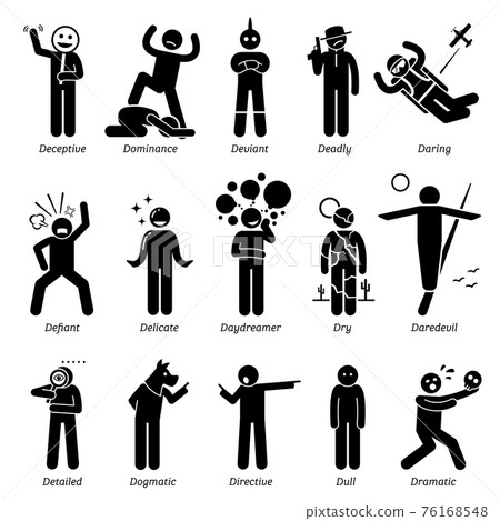 Neutral Personalities Character Traits. Stick Figures Man Icons. Starting with the Alphabet D. Neutral Personalities Character Traits. Stick Figures Man Icons. Starting with the Alphabet D. 76168548