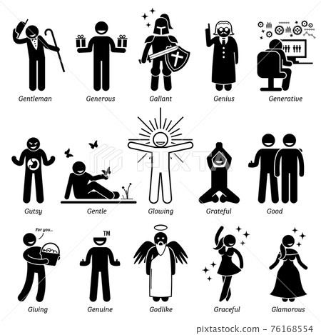 Positive Personalities Character Traits. Stick Figures Man Icons. Starting with the Alphabet G. Positive Personalities Character Traits. Stick Figures Man Icons. Starting with the Alphabet G. 76168554