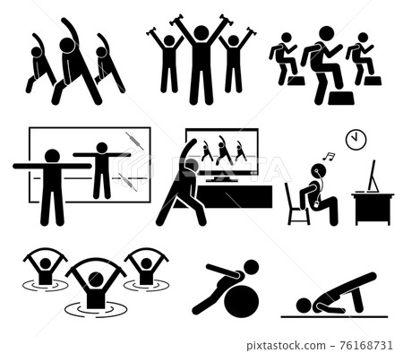 exercising people clipart figures