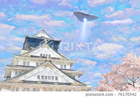 Earth-made ufo who came to see Osaka Castle Earth-made ufo who came to see Osaka Castle 76170542