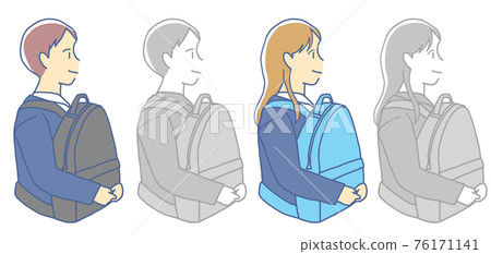 Student with a backpack in front 76171141