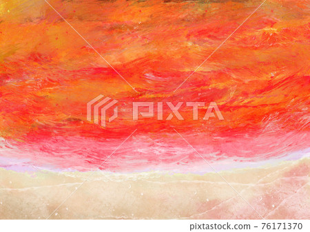 Background material Watercolor sunset sea Sandy beach Evening sea waves Sunset lake Background material Watercolor sunset sea Sandy beach Evening sea waves Sunset lake 76171370